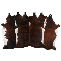 LG/XL Brazilian White belly & backbone hair on cowhide rugs. Measures approximately 42.5-50 square feet